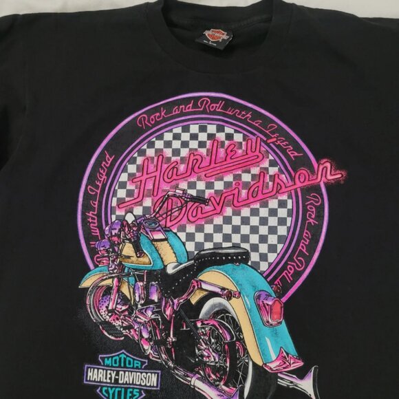 Harley Davidson Vintage 1994 Single Stich T Shirt Rock and Roll Diner Eagle 2 Si - Picture 13 of 14